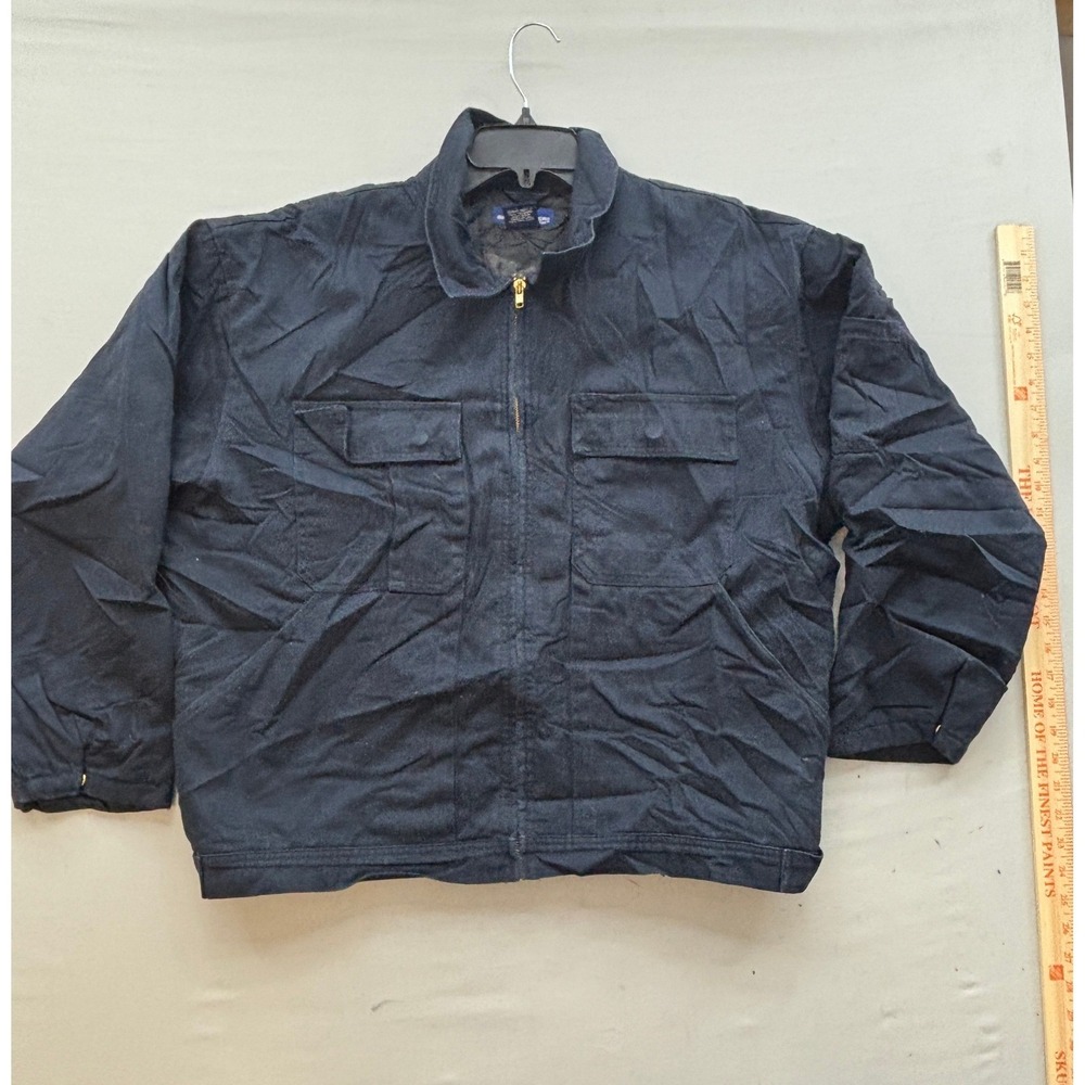 Sportsmaster Wear It Out Mens Large Navy Blue Quilted Lined Canvas Work Jacket